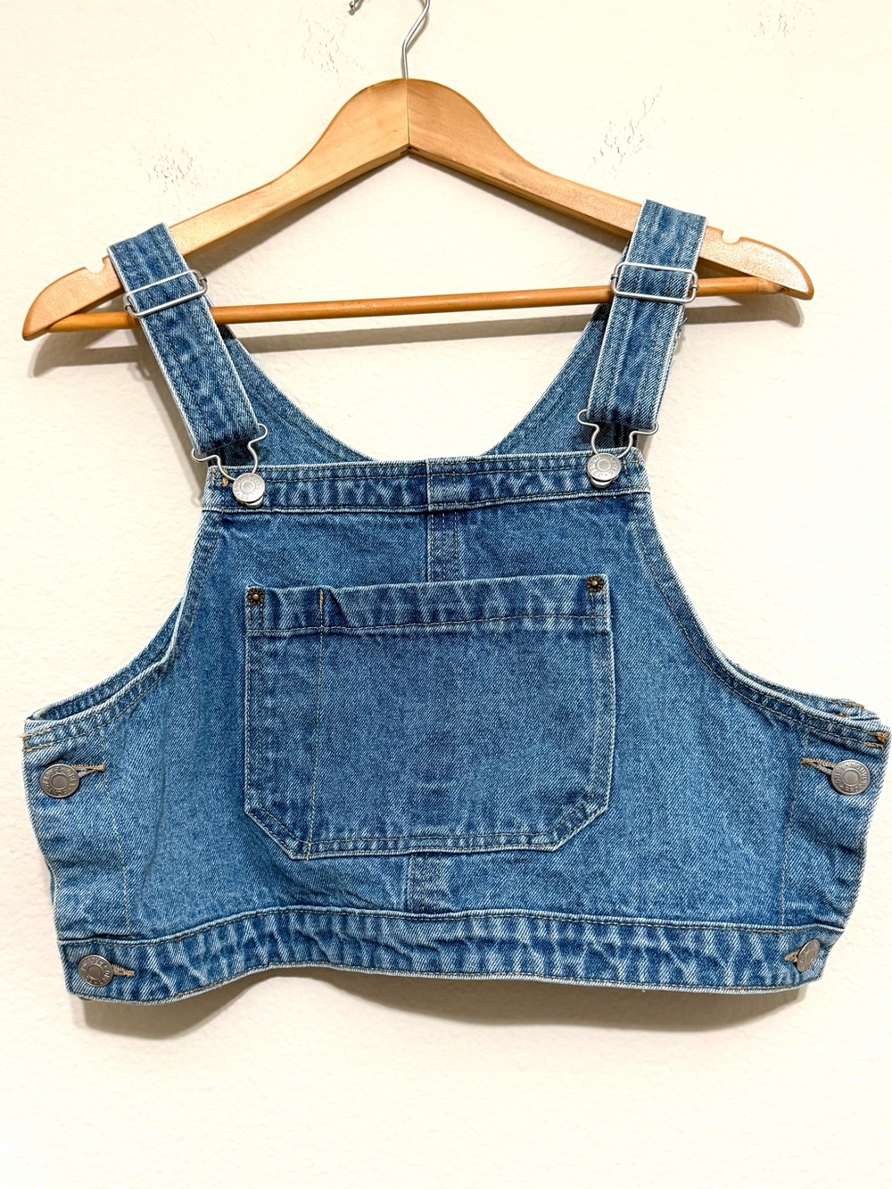 OBEY Cropped Denim Overall Top Size Medium - Picture 3 of 8